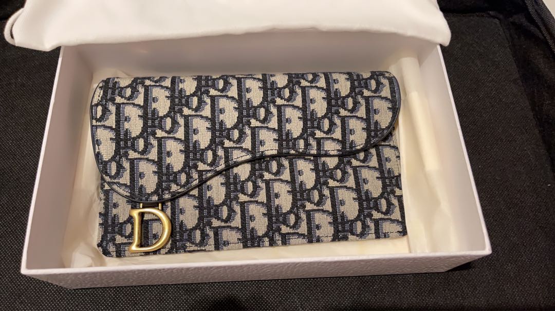 Dior large zipped saddle wallet clearance