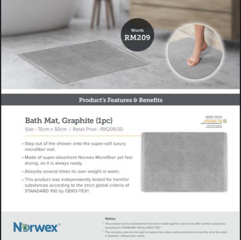 Norwex bath mat Furniture Home Living Bedding Towels on