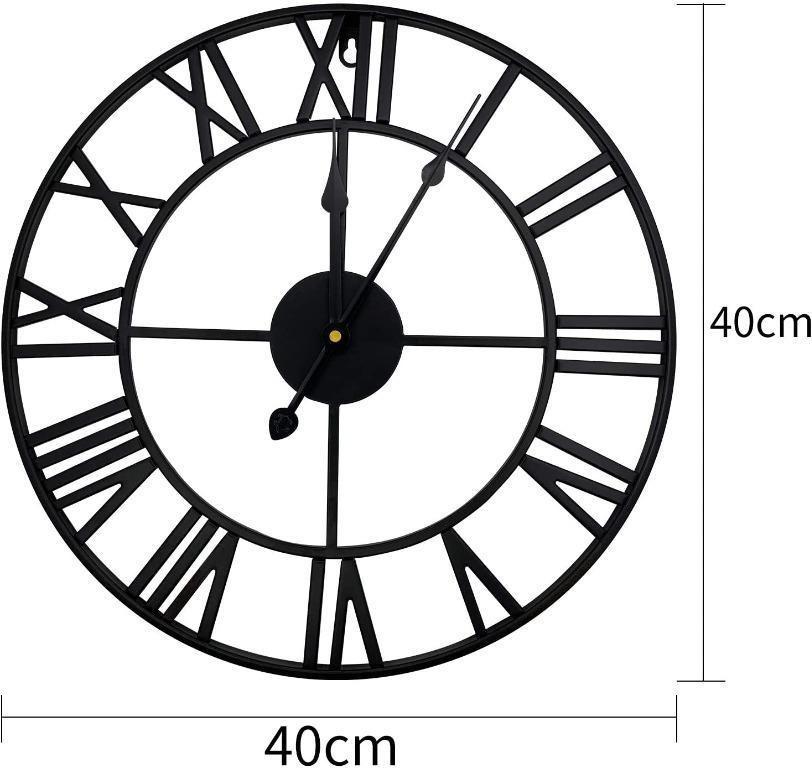 large modern metal wall clocks rustic round silent non ticking battery operated black roman numerals clock for living room bedroom kitchen wall decor 47cm home decor home kitchen sailingschool pl