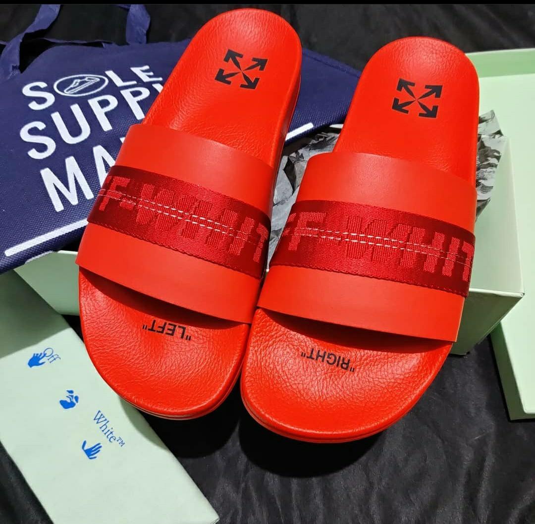 Off white industrial slippers store