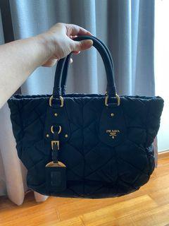 Prada Nylon (Ruffled) Tote bag in black 