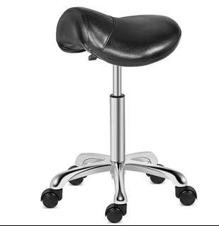 Saddle Stool Rolling Swivel Height Adjustable with Wheels,Heavy Duty Anti-Fatigue Stool,Ergonomic Stool Chair for Lab,Clinic,Dentist,Salon,Massage,Office and Home Kitchen (Black)