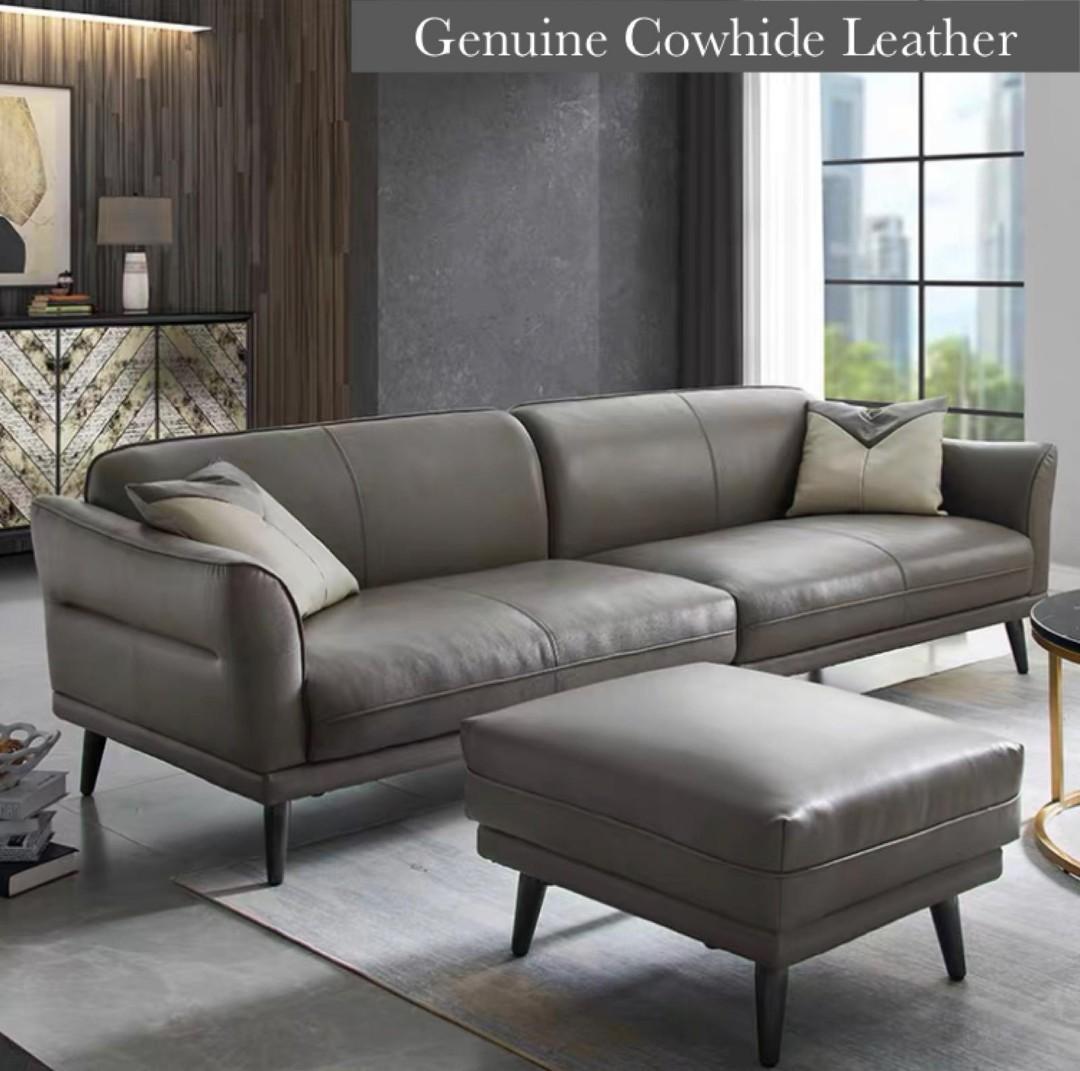 Levin Sofa Genuine Cowhide Leather Top Grain 1/2/3/4 seater/ Foot Rest