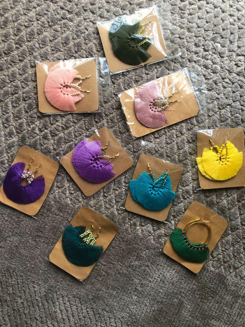 Tassel beach earrings (Category: Earrings) located in Cebu City. Submitted by ddsecondselection (Listing ID 1074741244, Image 3). Description: Handmade but well sanitised. Pm for inquiries. Follow us on FB and Ig name: @dyosanadmade .