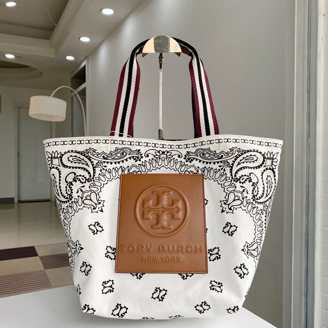 Tory burch gracie reversible printed canvas tote bag online