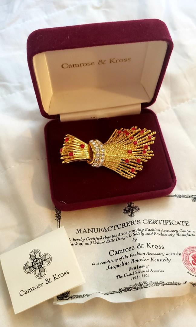 Vintage Camrose Kross Gold Plate Brooch Antiques Vintage