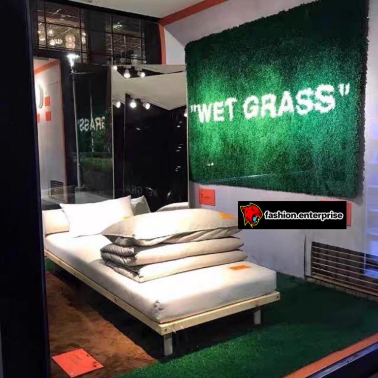 Virgil Abloh x Ikea Markerad Wet Grass Rug Green OFF White Limited Edition  Used