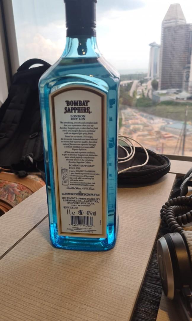1 ltr Bombay Sapphire, Food & Drinks, Alcoholic Beverages on Carousell