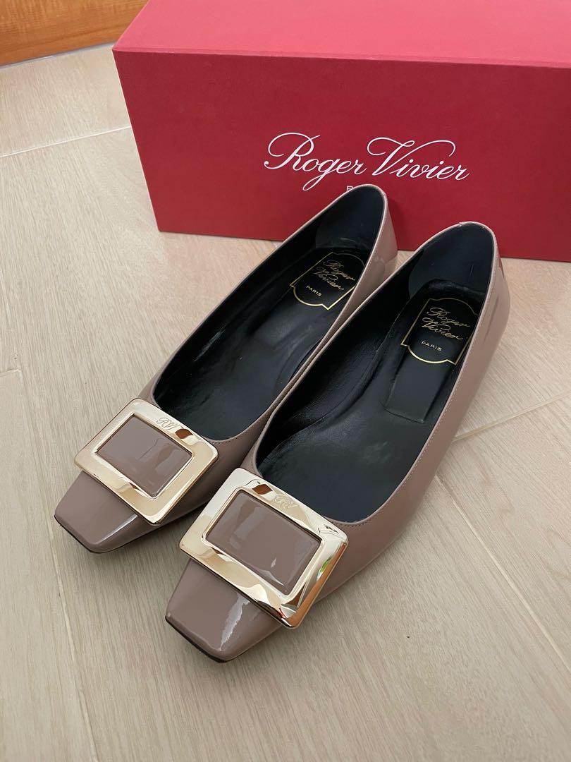 95% New Roger Vivier Belle Vivier patent-leather ballet flats 25mm