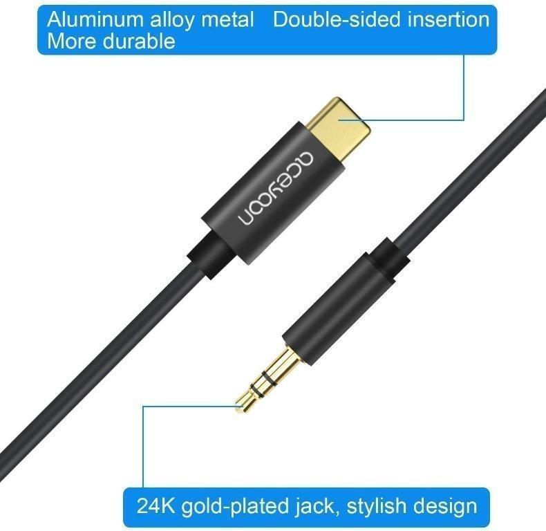 aceyoon USBC AUX Cable for Car Stereo, AUX Lead USBC to 3.5 mm