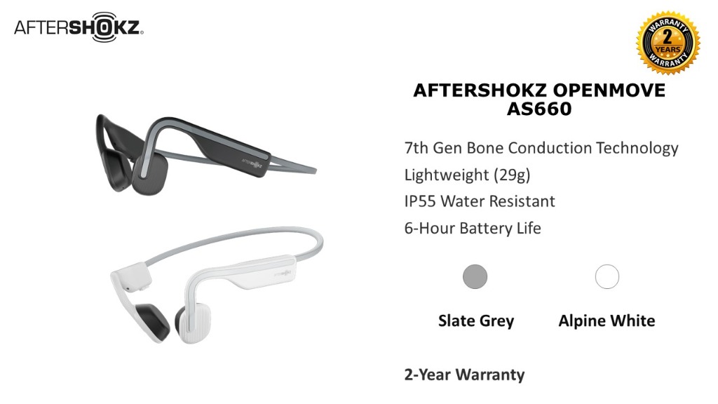 AfterShokz OpenMove AS660 Wireless Bone Conduction Open Ear
