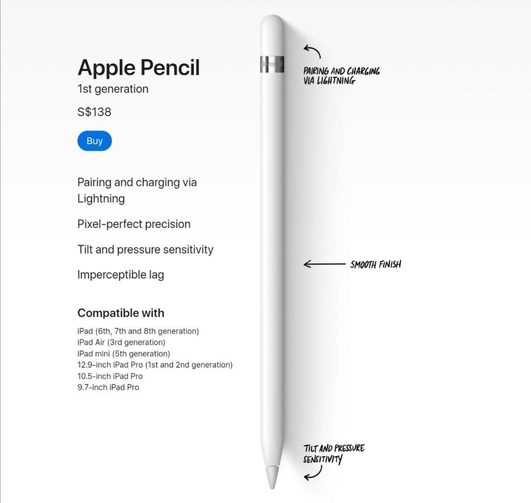 Apple Pencil Gen 1, Mobile Phones & Gadgets, Tablets, iPad on Carousell