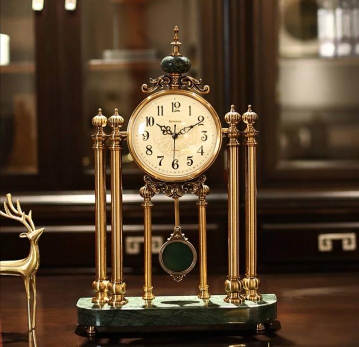 authentic armens traditional antique european era table pendulum clock green jade furniture home living home decor other home decor on carousell
