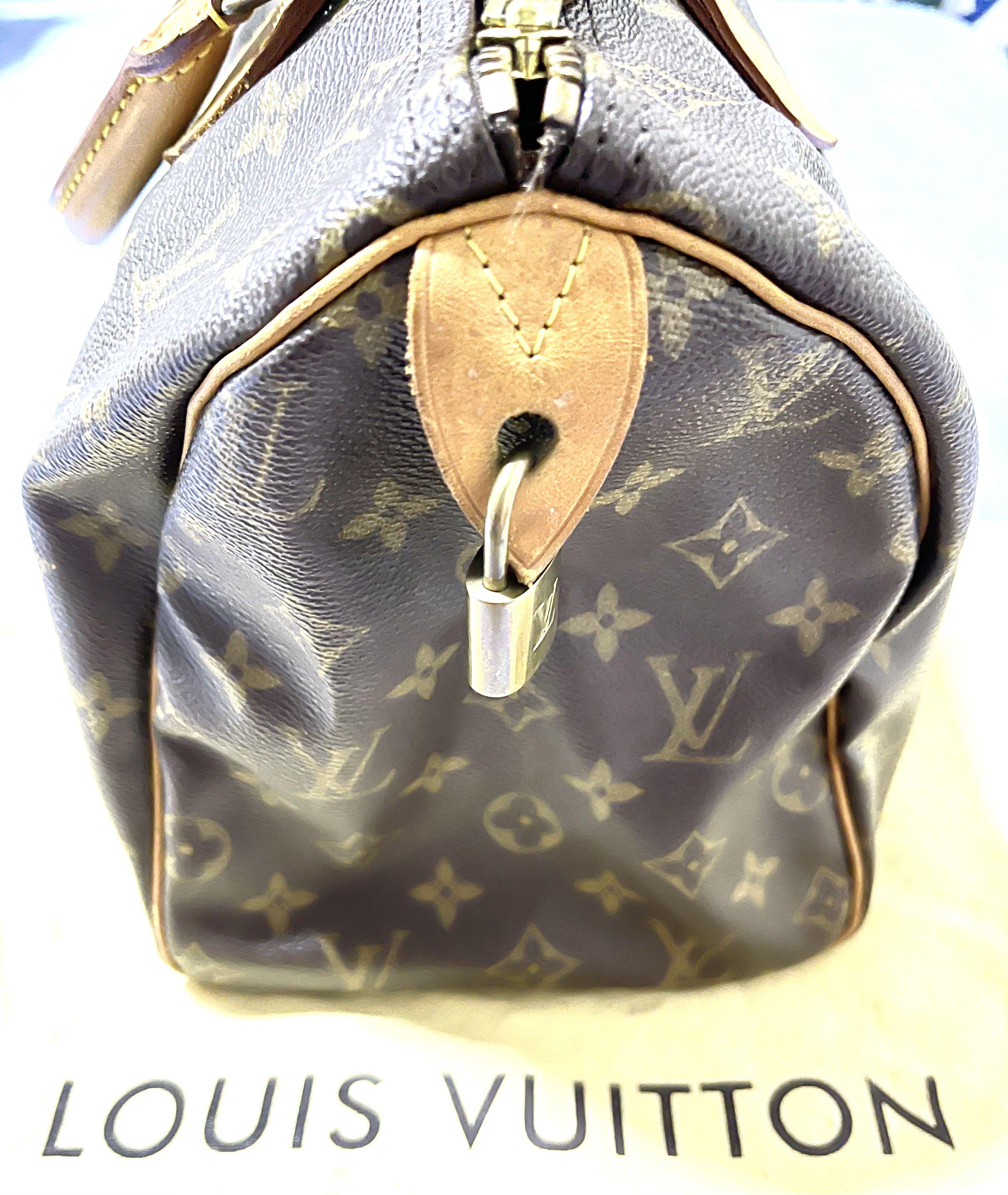 Louis Vuitton Speedy 25 Hand Bag M20852 Crossbody Black Monogram Auth New  proof