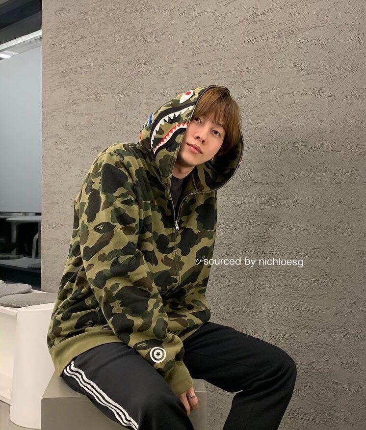 Bape full zip camo shark hoodie clearance
