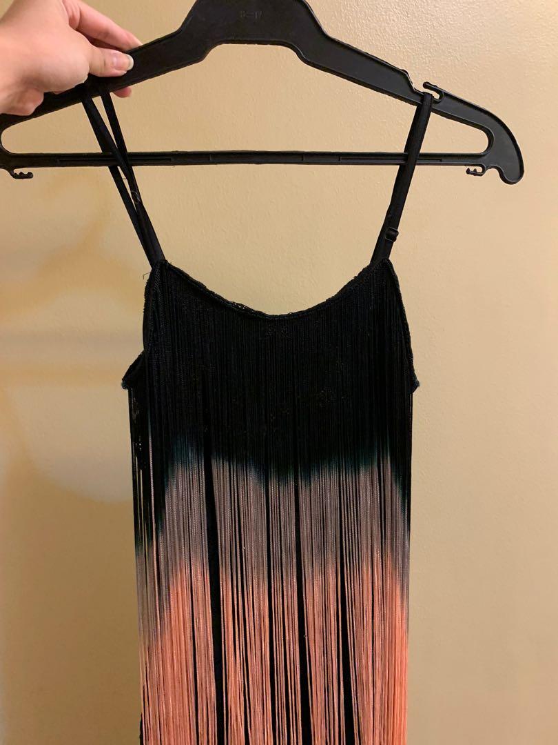 Bershka fringe dress Women s Fashion Dresses Sets Dresses on Carousell