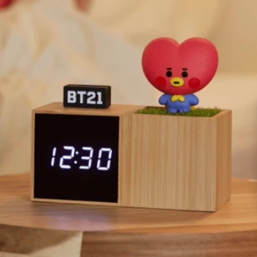 BTS BT21 BABY X ROYCHE LED DIGITAL DESK CLOCK OFFICIAL, Furniture