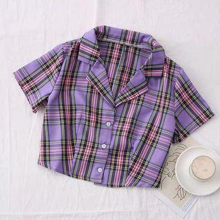 checkered crop top