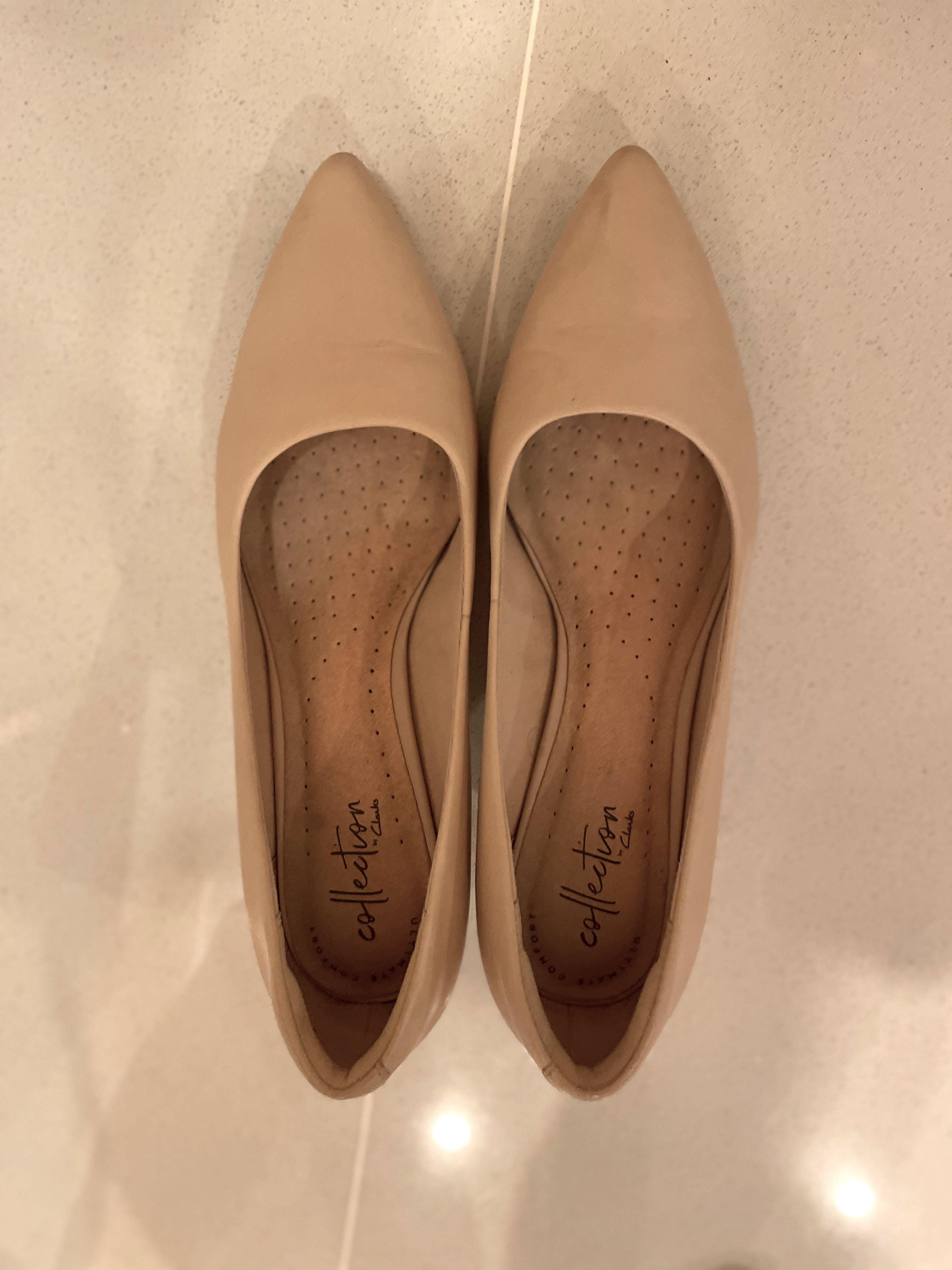 clarks nude heels