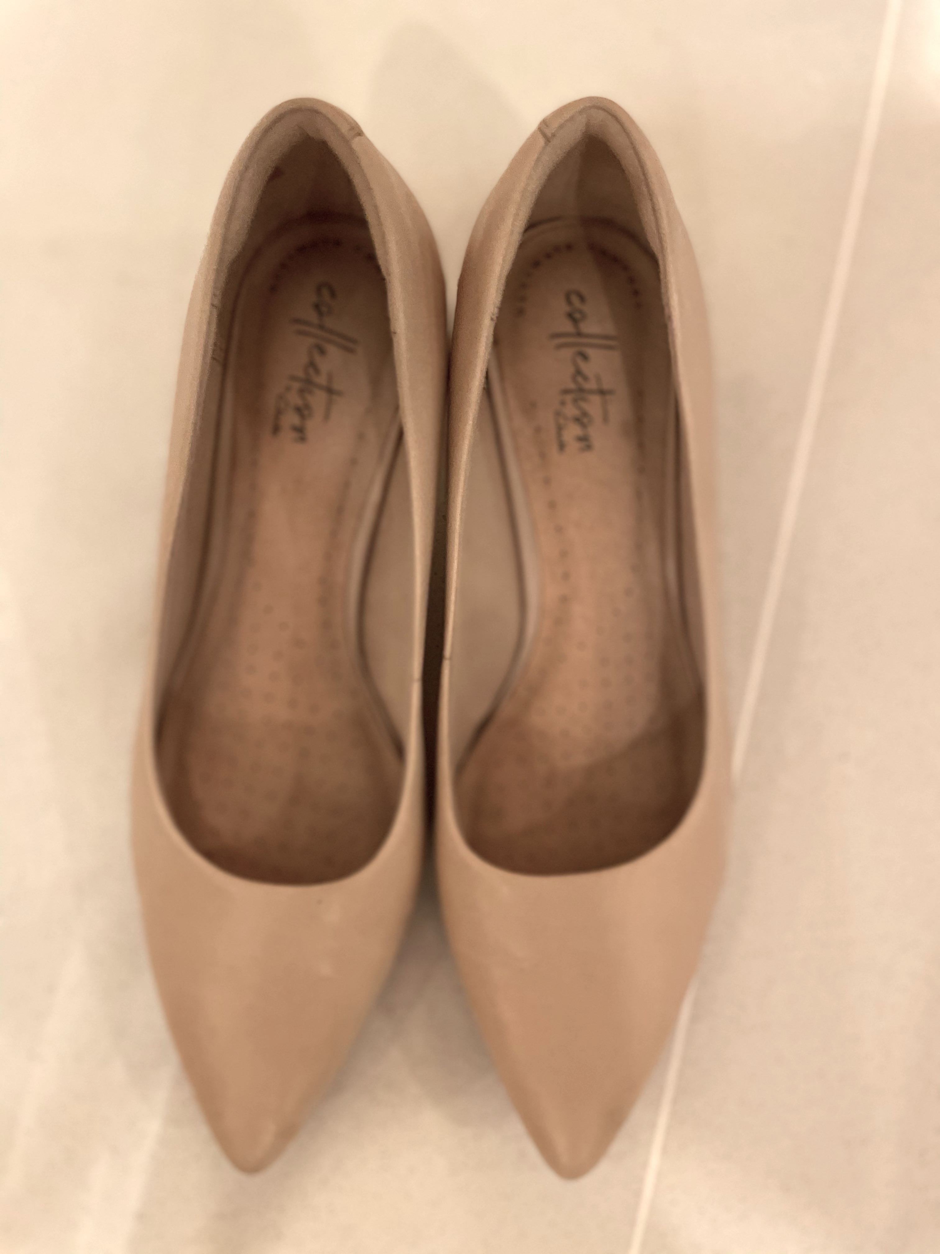 clarks nude heels