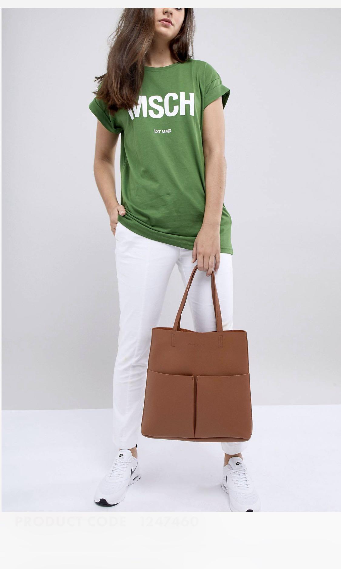 Claudia Canova Unlined Two Pocket Tote Bag Women s Fashion Bags