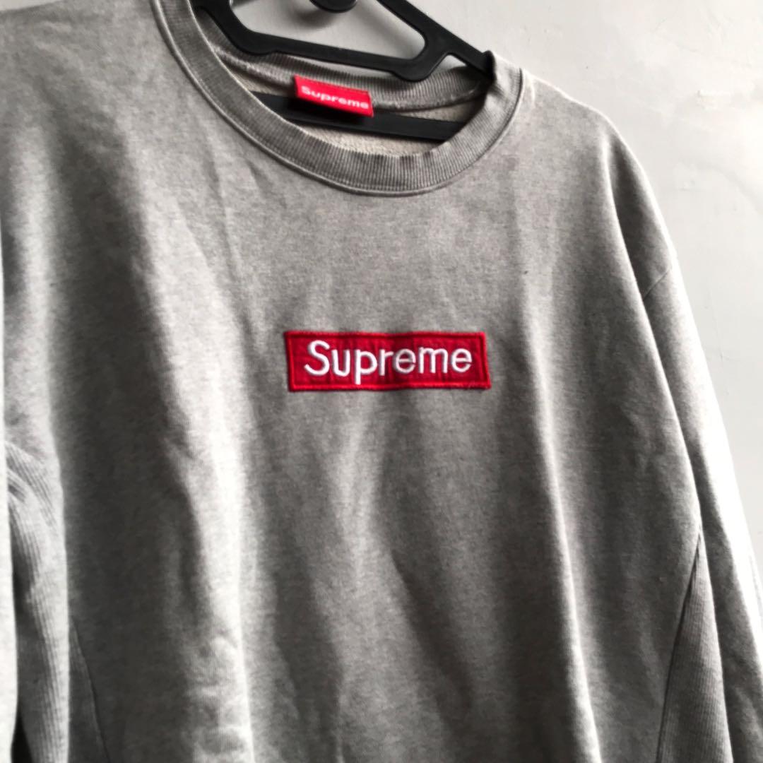 Crewneck Supreme Box Logo Fake Fesyen Pria Pakaian Atasan di Carousell