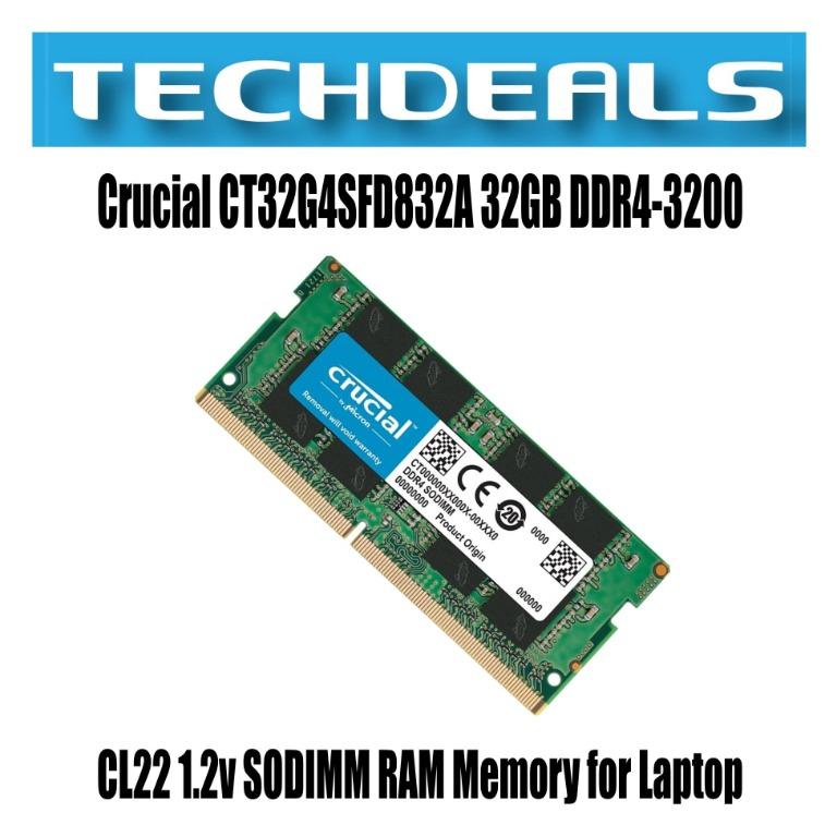 Crucial 32GB DDR4-3200 SODIMM, CT32G4SFD832A