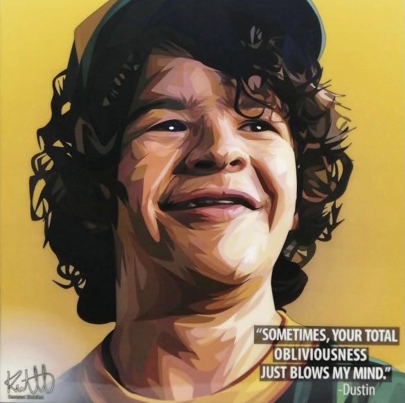 Dustin Stranger Things 怪奇物語 Keetatat Famous Popart Thailand 泰國 掛畫 預訂預購 Perfect Gift S Size 預購 Carousell