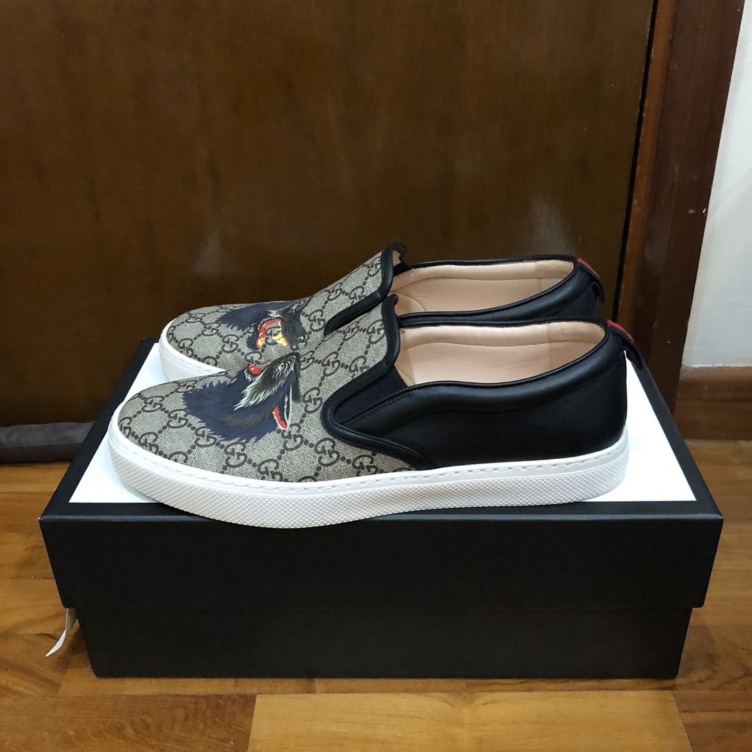 Gucci wolf slip on discount
