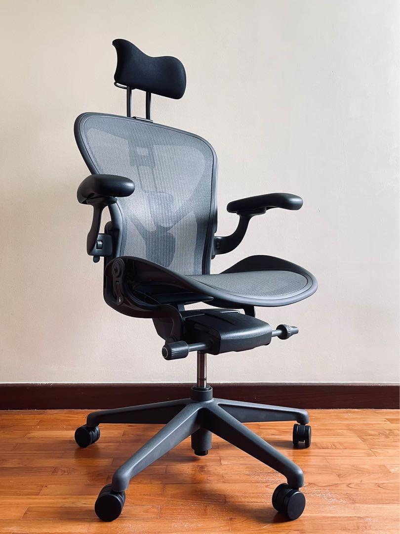 herman miller aeron remastered 2020 b size furniture home living furniture chairs on carousell