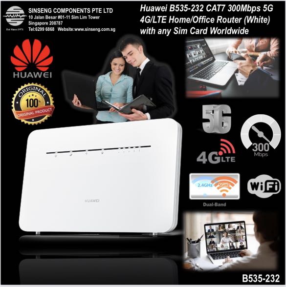 Huawei 300Mbps 5G/4G Sim Card Router [4 Lan Port Wifi Sim Card Router ...