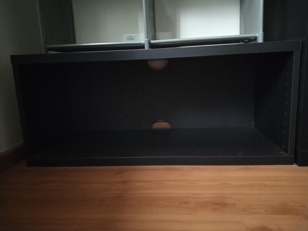 Ikea mosjo black brown TV Console bench, Furniture & Home Living