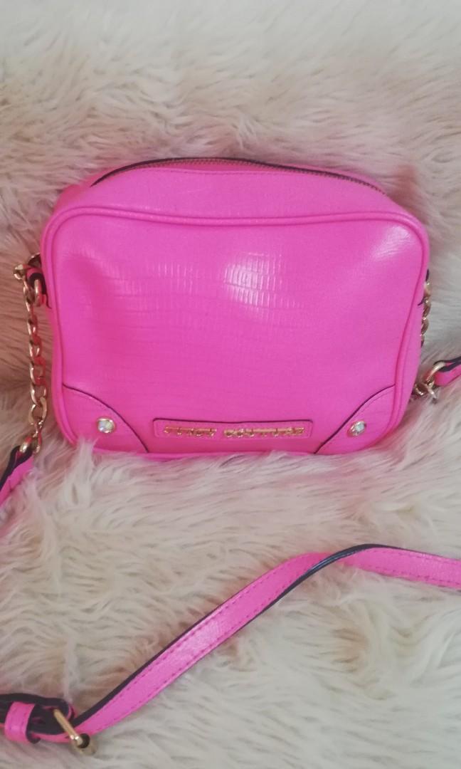 Juicy Couture mono logo cross body handbag in pink | ASOS