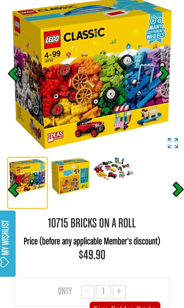 Lego classic outlet 10715 price