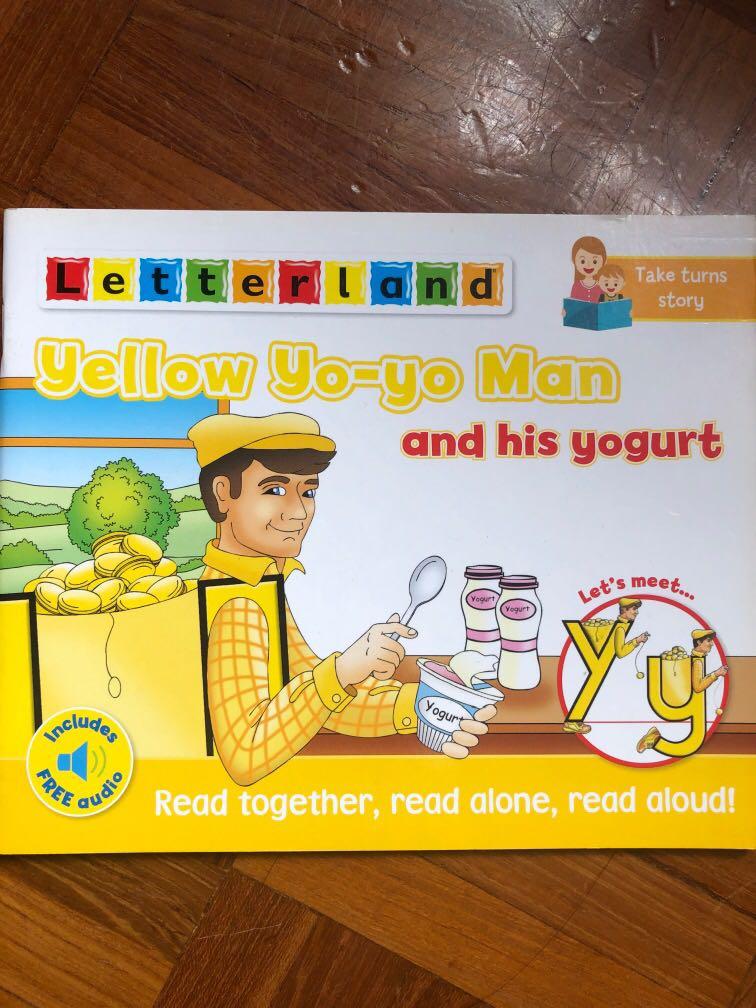 Letterland yellow Yoyo man and his yogurt, 興趣及遊戲, 書本 & 文具, 小說 & 故事書