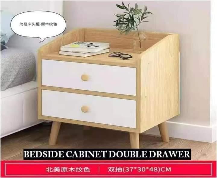 Mandaue / Nordic Style Bedside Cabinet Double Drawer (Category: Shelves, Cabinets & Racks) located in Manila. Submitted by acinad_ (Listing ID 1074999772, Image 1). Description: Mandaue / Nordic Style Bedside Cabinet Double Drawer Size: - 37cm x 30cm x 48cm For shipping: - Toktok Message for inquiries!.
