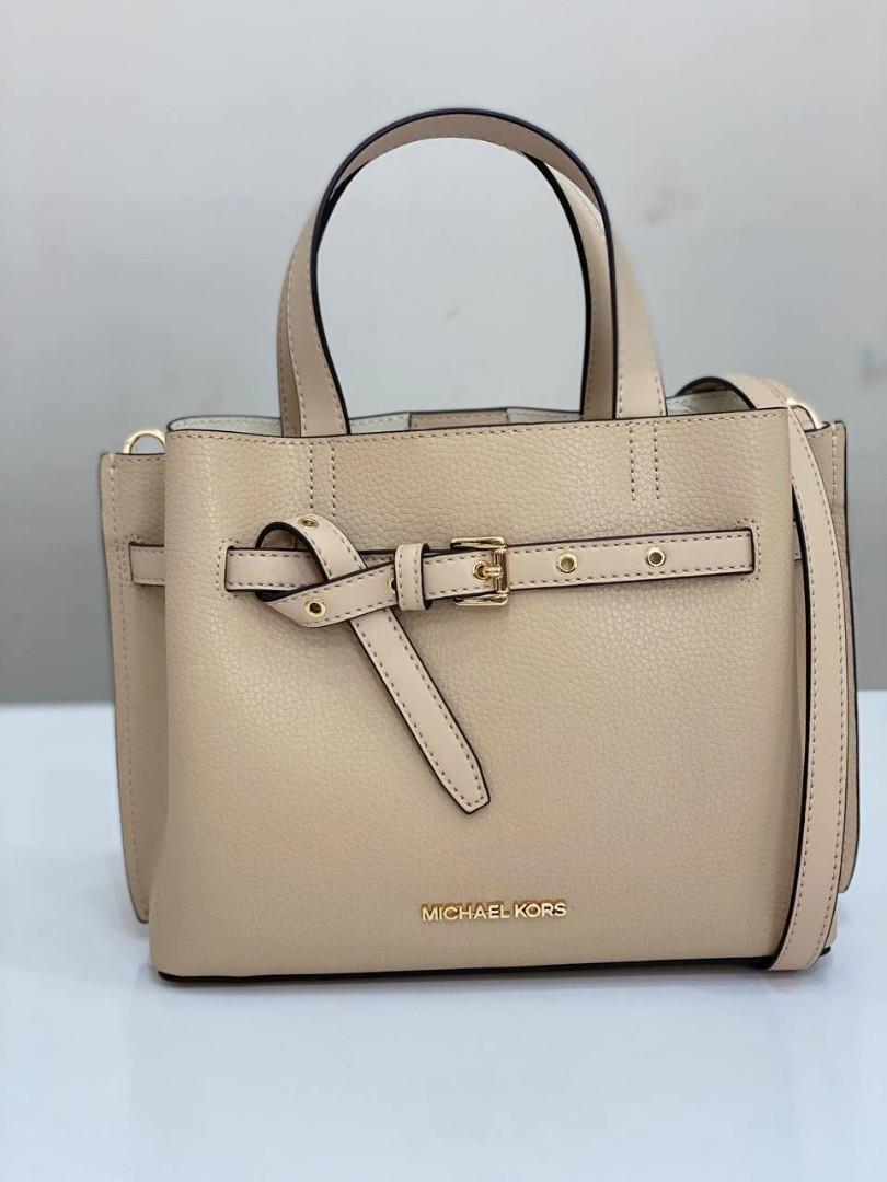 Michael Kors Emilia Small Satchel In Buff, Women's Fashion, Bags & Wallets,  Clutches on Carousell