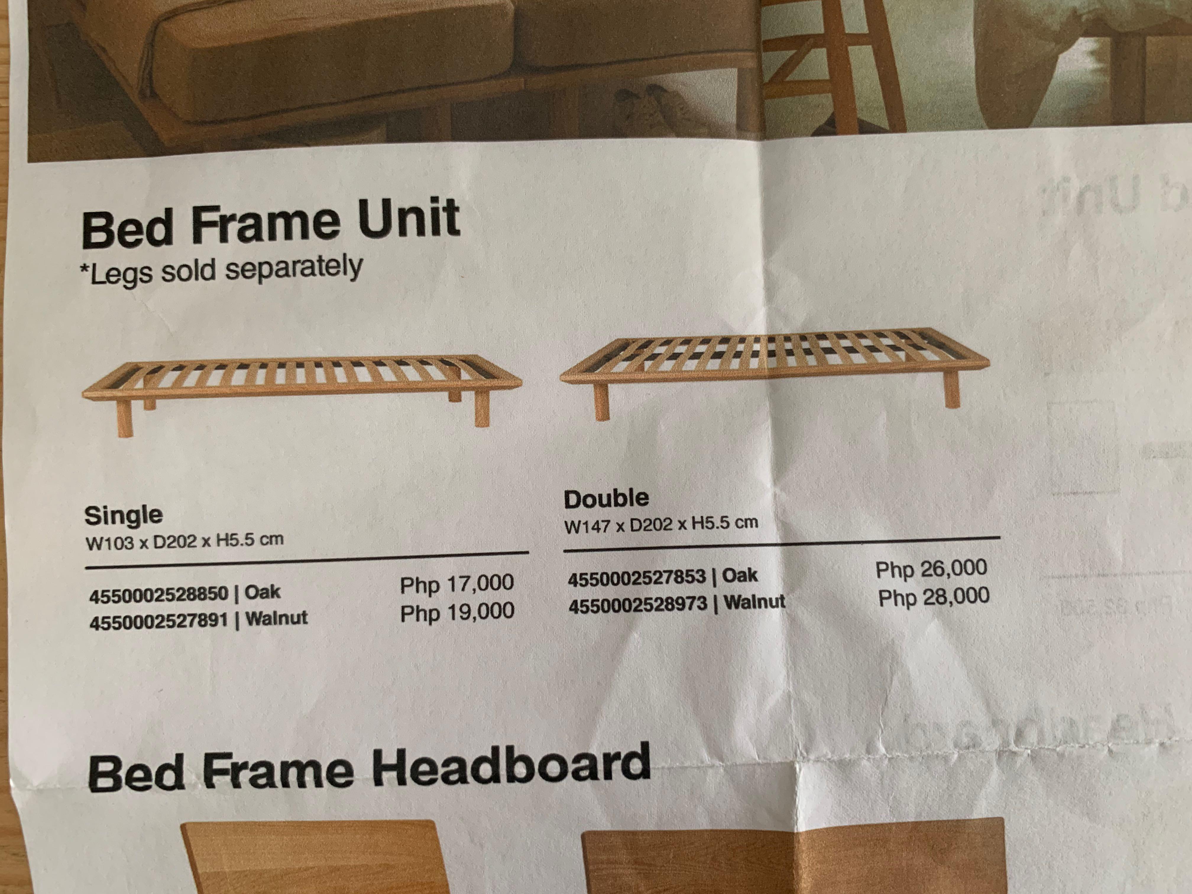 Muji Double Bed Frame Unit with Legs (Oak), Furniture & Home Living
