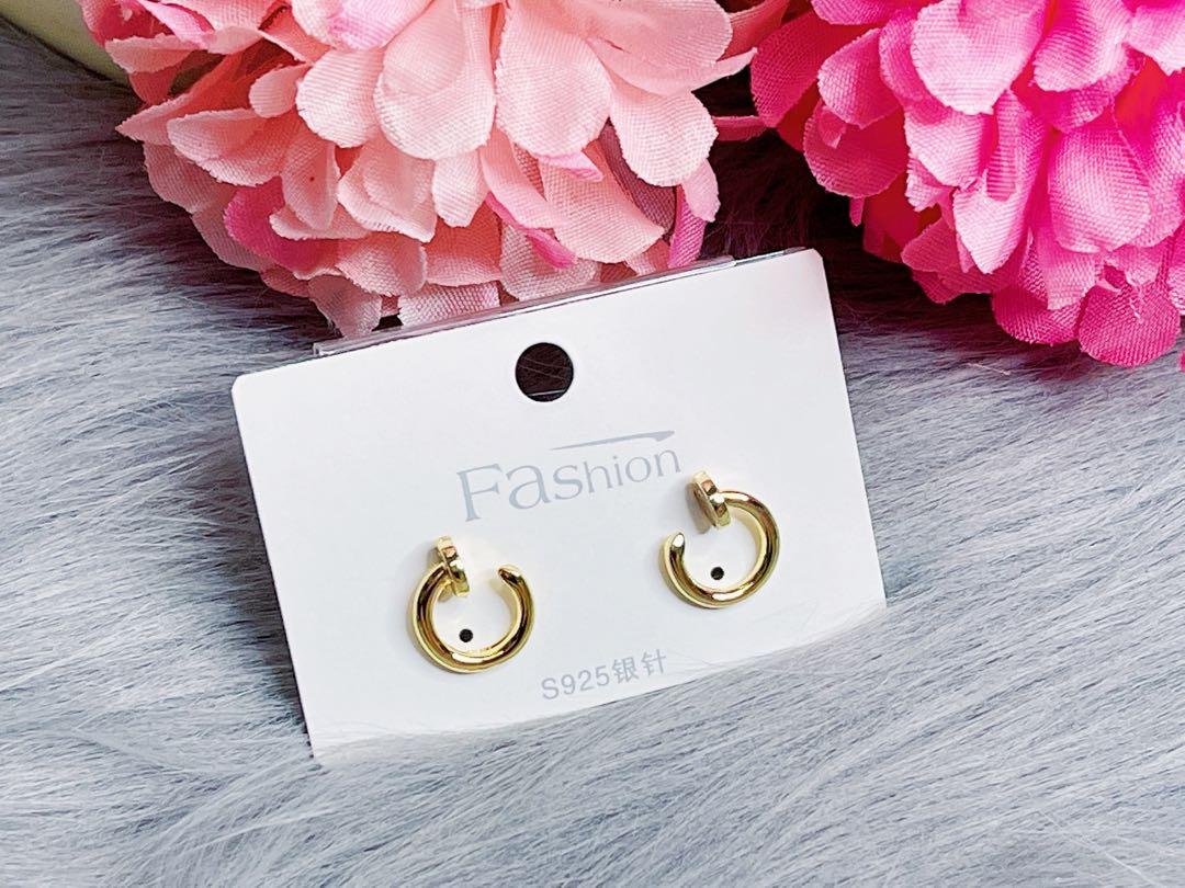 Nail ear stud inspired earring 925 sliver gold minimalist earrings