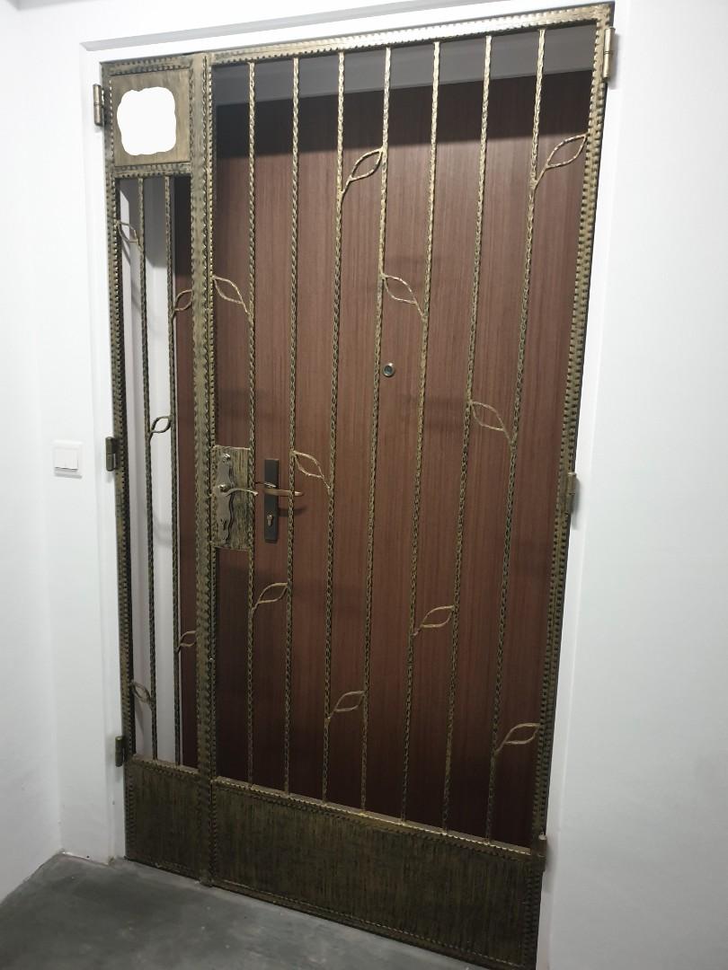 New HDB BTO Firerated Door with Gate (4ft x 7ft), Furniture & Home