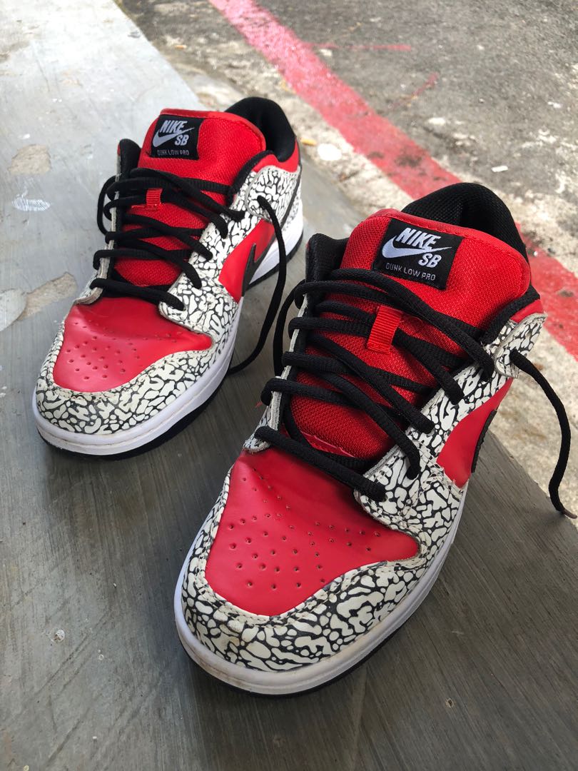 supreme dunk low red cement