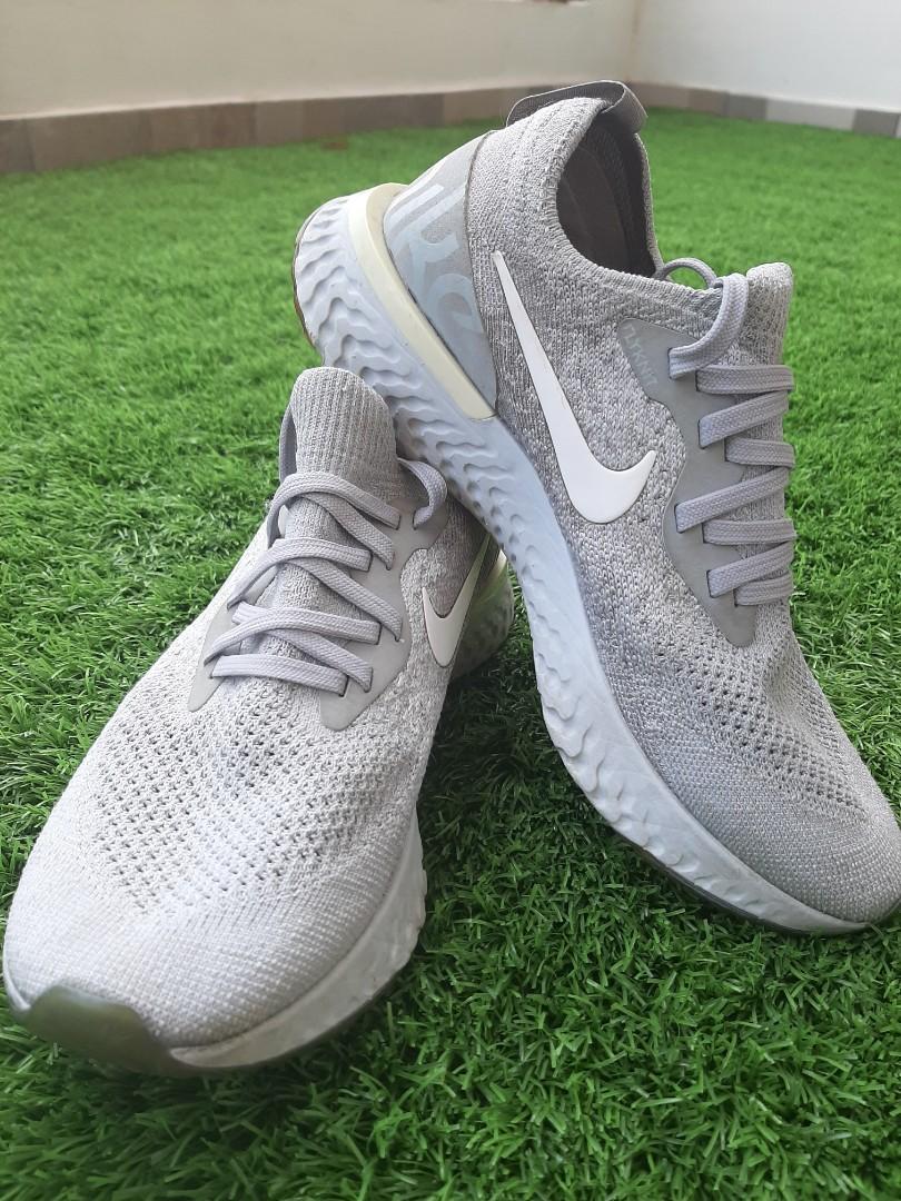 Nike Epic React Flyknit Grey sz38 Fesyen Wanita Sepatu di