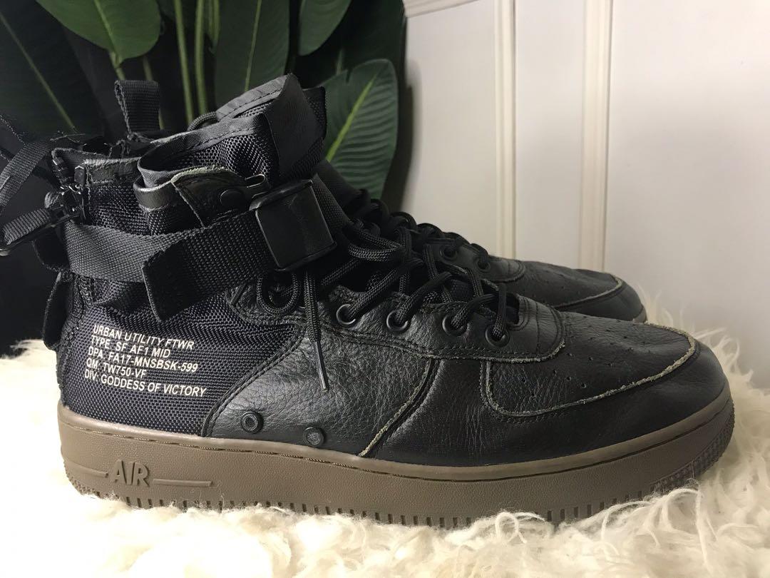 NIKE SF AIR FORCE 1 MID BLACK DARK HAZEL 11UK Men s Fashion