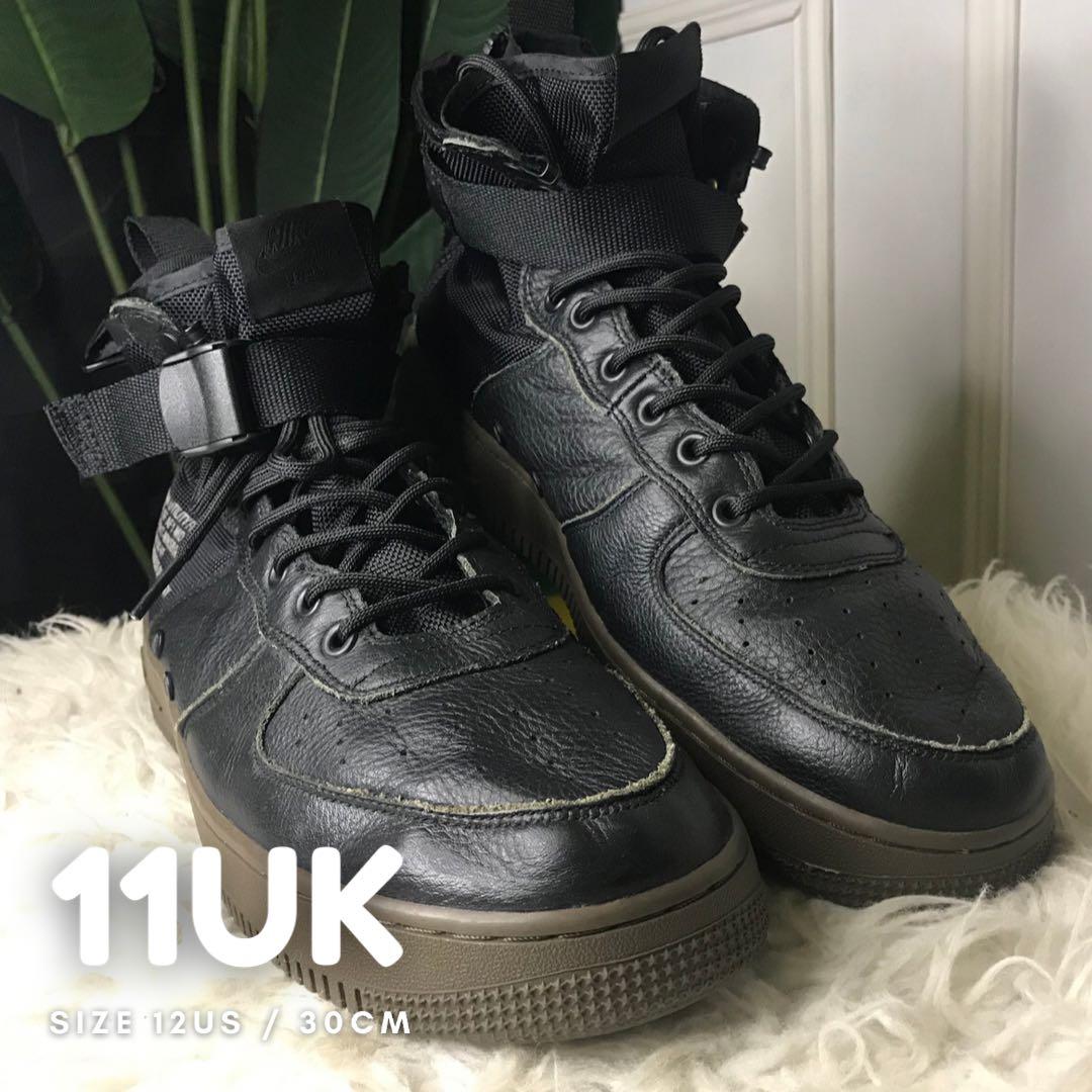 Sf air force 1 mid black dark hazel best sale