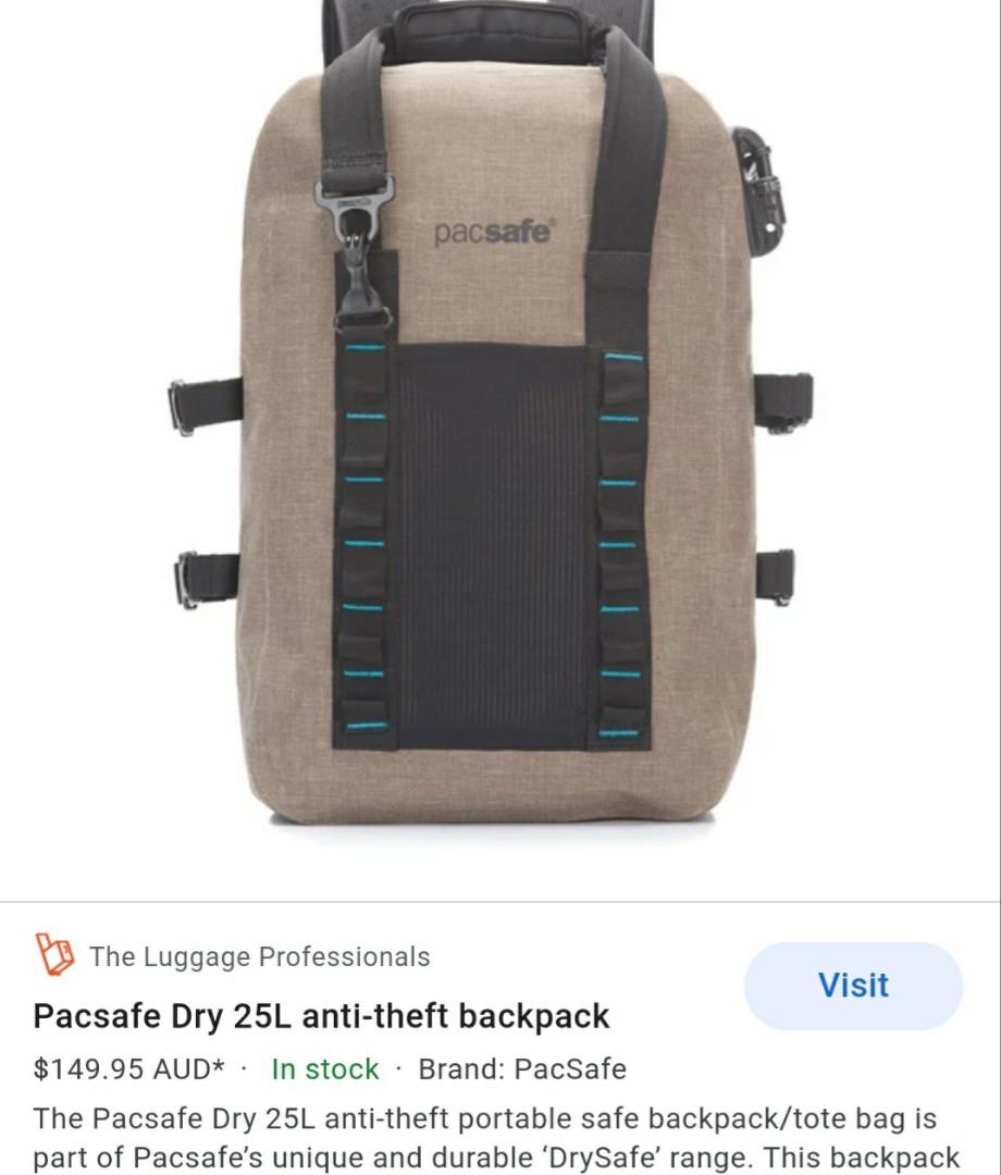 pacsafe waterproof backpack