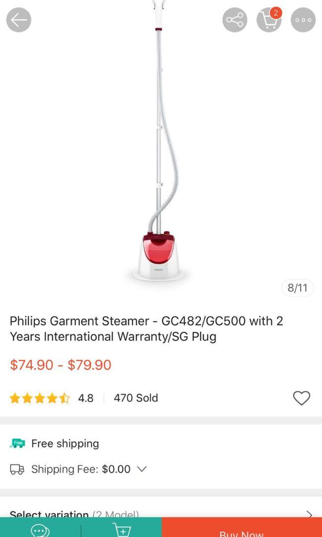 Philips Garment Steamer Pink, TV & Home Appliances, Irons & Steamers on