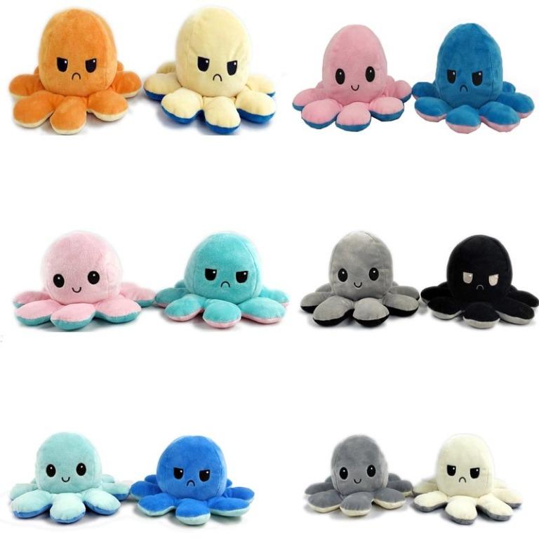 Toy Flip Peluche Pulpo Flip Octopus Pulpo Reversible Lunares