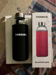 Samsung borosilicate glass tumbler water bottle with insulation cloth