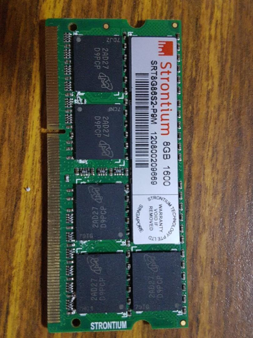 Strontium 8GB 1600 SRT8G86S2-P9M memory RAM, Computers Tech