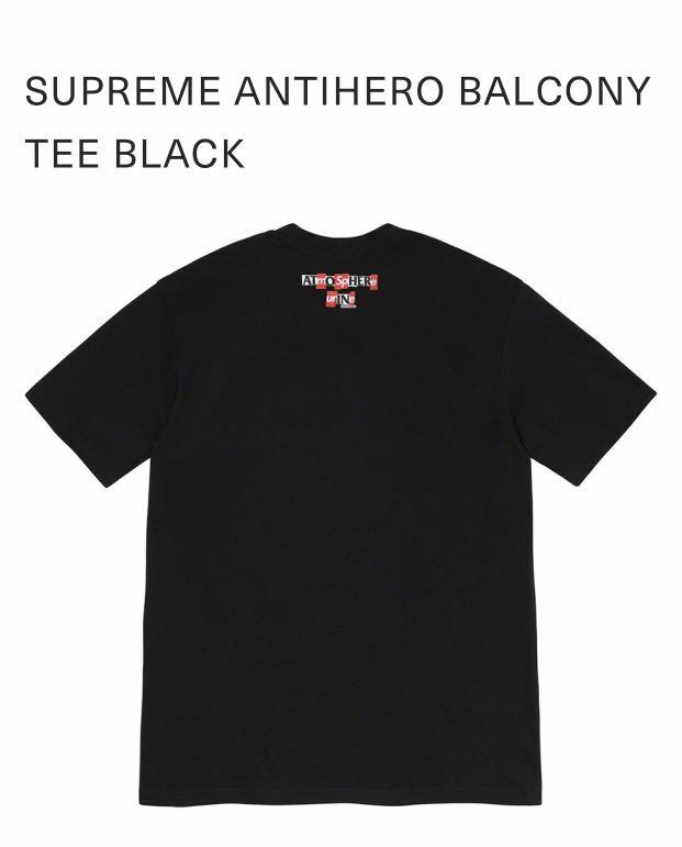 Supreme Antihero Balcony Tee - Black, Men's Fashion, Tops & Sets